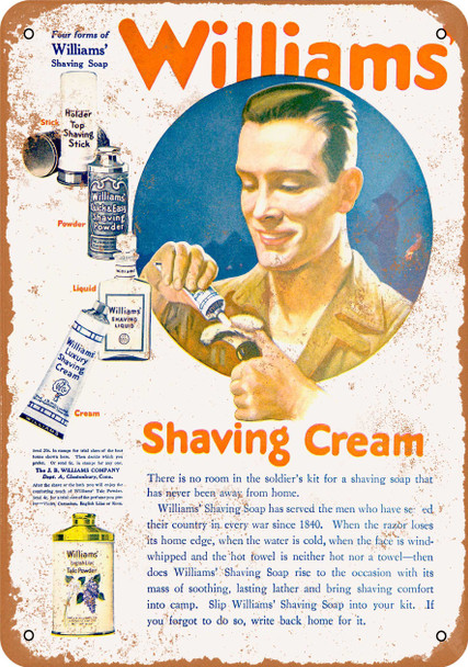 1950 Williams Shaving Cream - Metal Sign