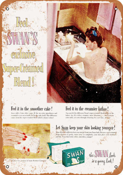 1930 Swan's Bath Soap - Metal Sign