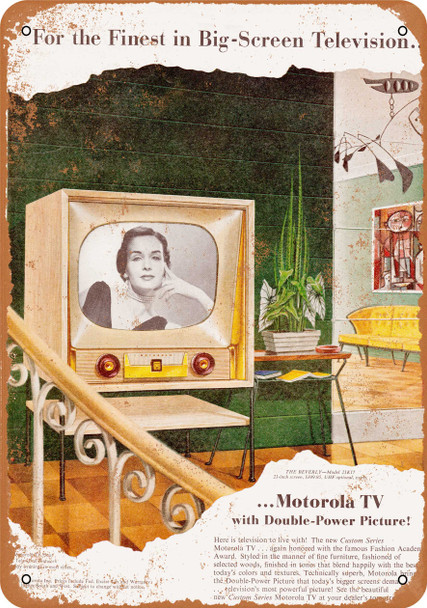 1954 Motorola Big Screen Televisions - Metal Sign