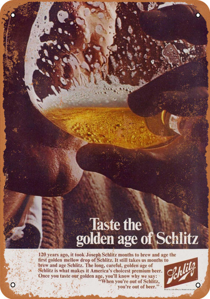 1969 Schlitz Beer - Metal Sign