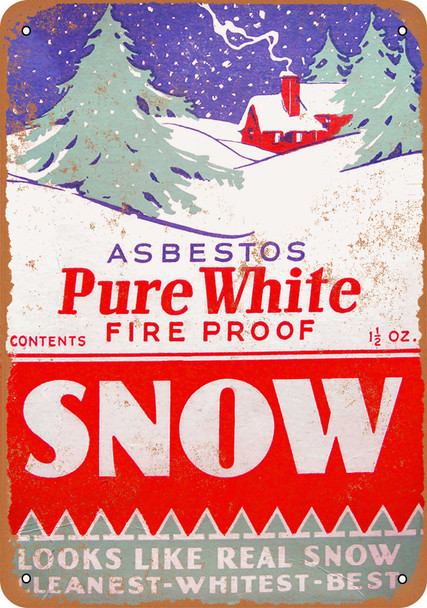 Pure White Asbestos Christmas Snow - Metal Sign