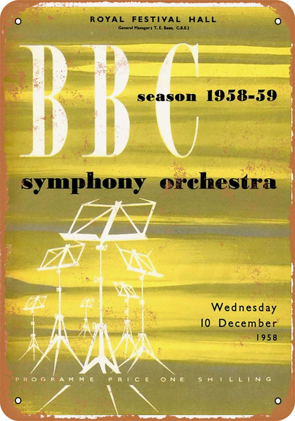 1958 BBC Symphony Orchestra - Metal Sign 1958 BBC Symphony Orchestra - Metal Sign