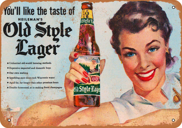 Heileman's Old Style Lager - Metal Sign 2
