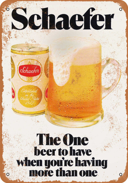 1975 Schaefer Beer - Metal Sign