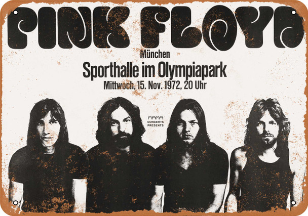 1972 Pink Floyd in Munich - Metal Sign