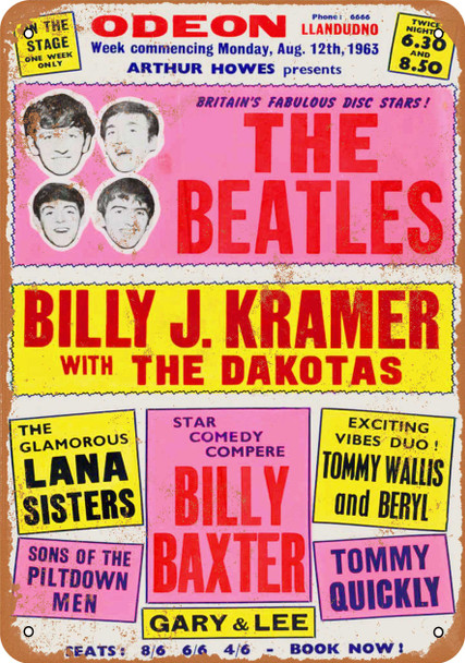 1963 The Beatles at the Odeon - Metal Sign