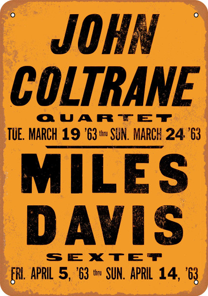 1963 John Coltrane & Miles Davis in LA - Metal Sign