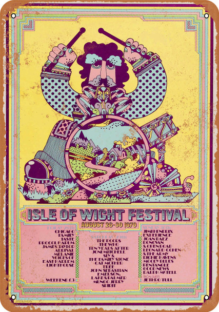 1970 Isle of Wight Festival - Metal Sign