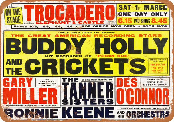 1958 Buddy Holly at the Trocadero - Metal Sign