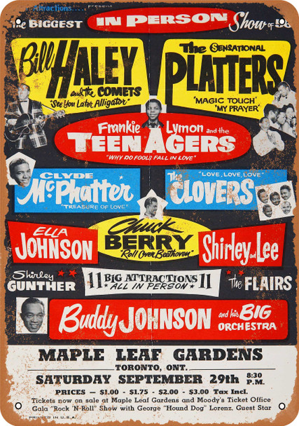 1956 Bill Haley & The Comets in Toronto - Metal Sign