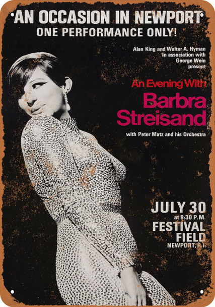 1966 Barbra Streisand in Rhode Island - Metal Sign