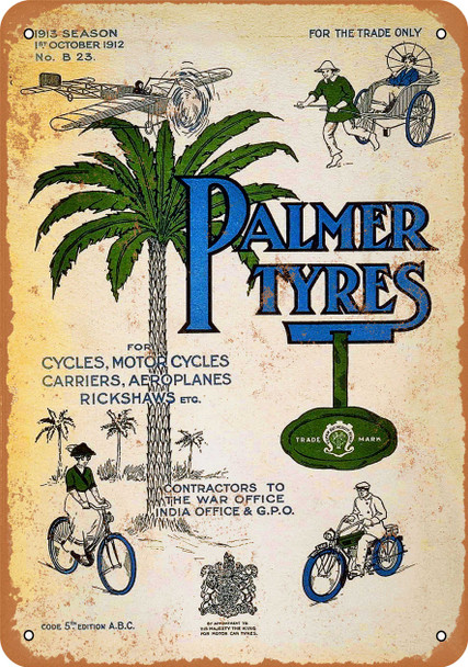 1912 Palmer Tires - Metal Sign