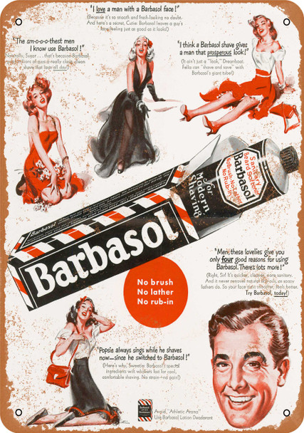 1949 Barbasol Shaving Cream - Metal Sign