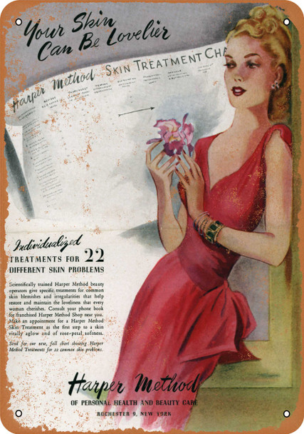 1948 Harper Method Skin Treatments - Metal Sign