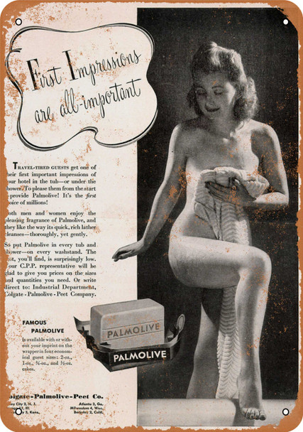 1946 Palmolive Bath Soap - Metal Sign