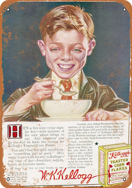 1915 Kellogg's Corn Flakes - Metal Sign