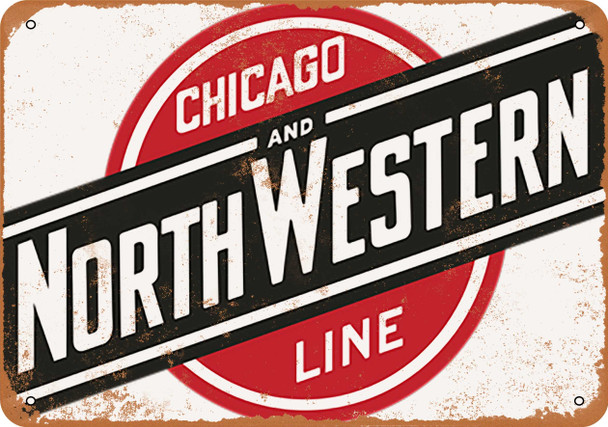 Chicago and North Western Railway - Metal Sign