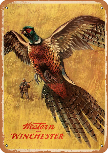 1958 Western Winchester Pheasant - Metal Sign