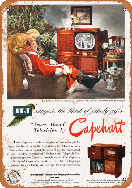 1950 IT&T Capehart Televisions - Metal Sign