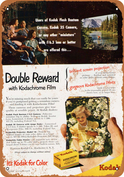 1950 Kodachrome Film - Metal Sign 2