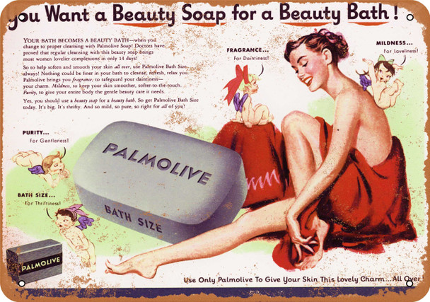 1951 Palmolive Bath Soap - Metal Sign