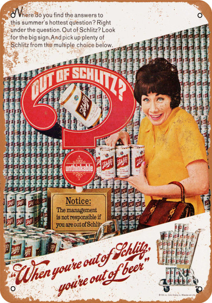 1968 Schlitz Beer - Metal Sign