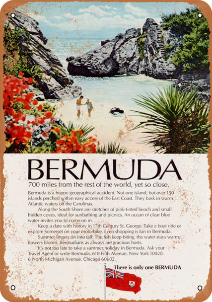 1969 Bermuda Tourism - Metal Sign