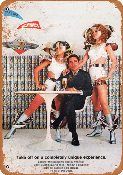 1969 Colt 45 Malt Liquor and Outer Space - Metal Sign