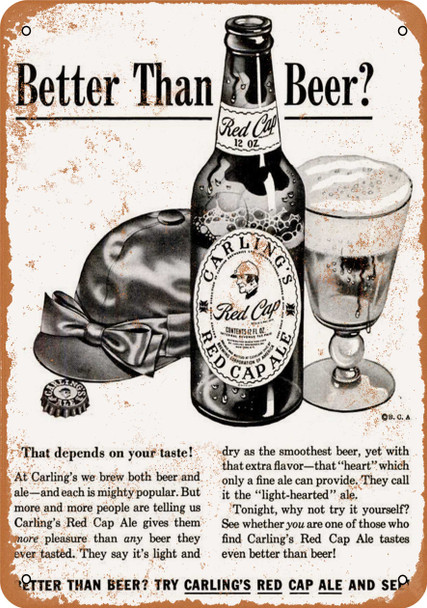 1953 Carling's Red Cap Ale - Metal Sign