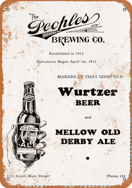 Wurtzer Beer - Metal Sign