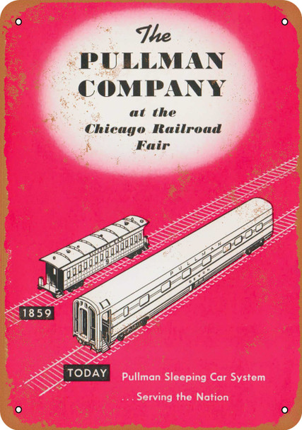 1940 Pullman at Chicago Railroad Fair - Metal Sign