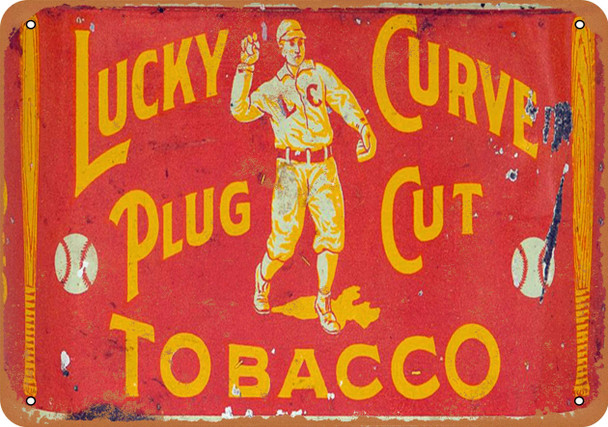 Lucky Curve Plug Cut Tobacco - Metal Sign
