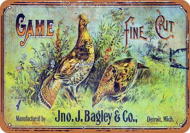 Game Fine Cut Tobacco - Metal Sign