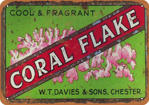 Coral Flake Tobacco - Metal Sign