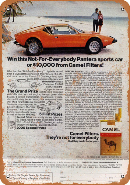 1973 Win a Pantera from Camel - Metal Sign