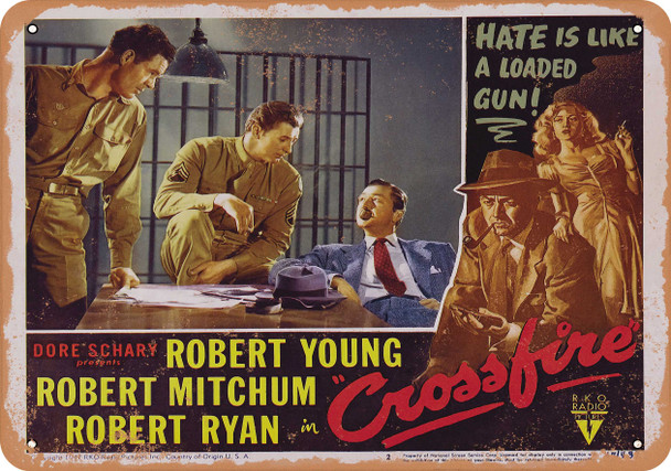 Crossfire (1947) 3 - Metal Sign