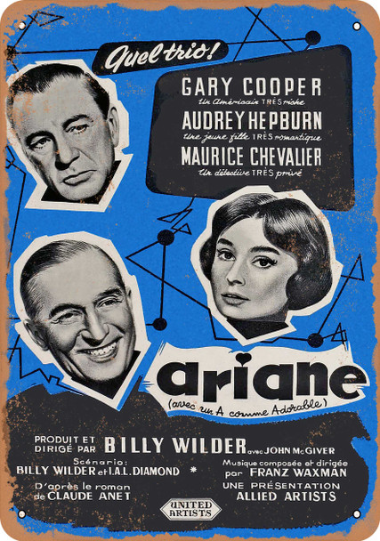 Love in the Afternoon USA, (1957) 2 - Metal Sign