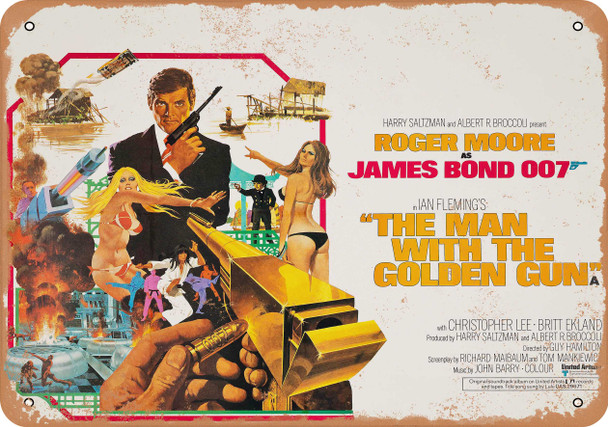 Man with the Golden Gun USA, (1965) - Metal Sign