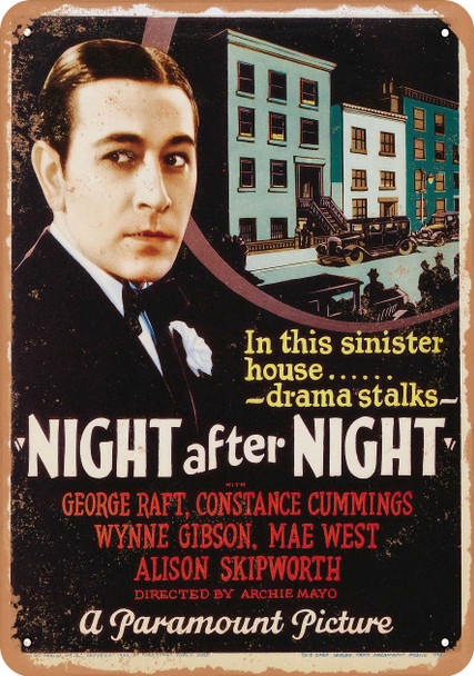 Night After Night (1932) - Metal Sign