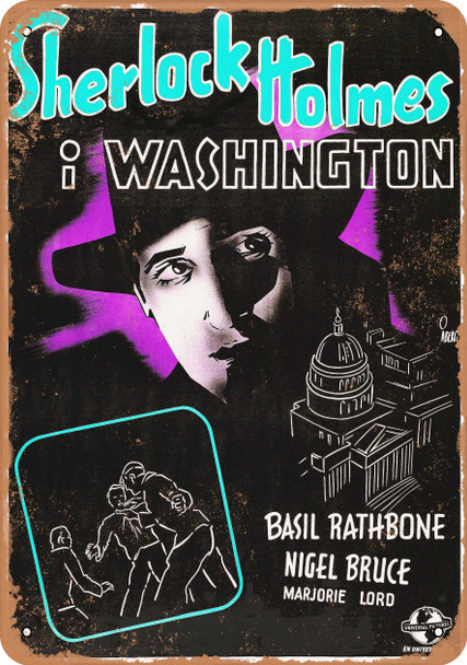 Sherlock Holmes in Washington (1943) - Metal Sign