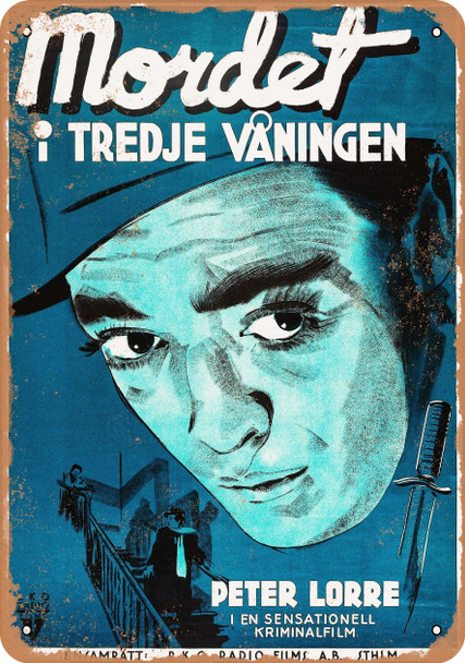 Stranger on the Third Floor (1940) 3 - Metal Sign