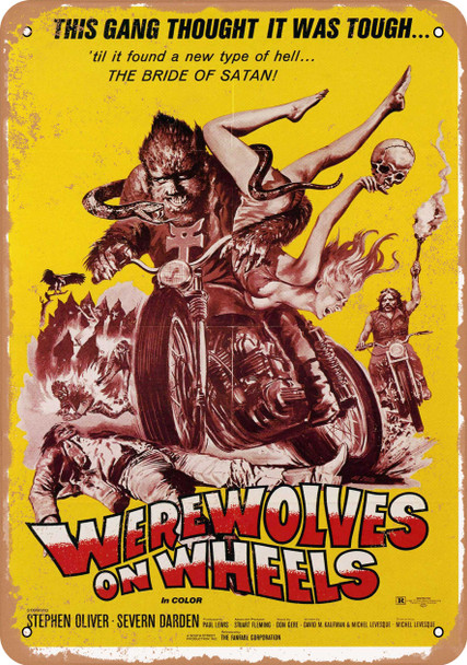 Werewolves On Wheels (1971) 1 - Metal Sign