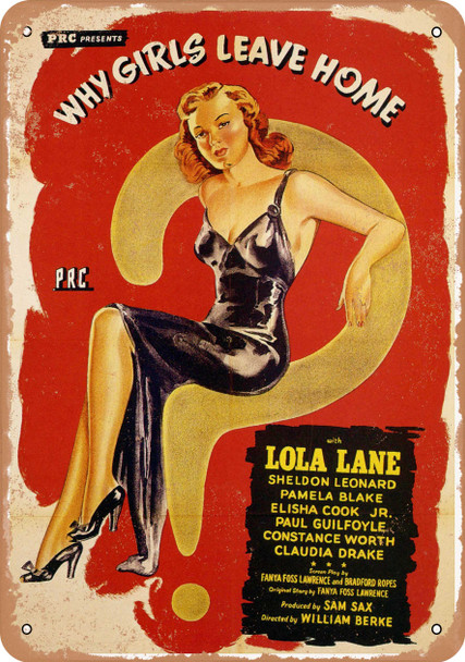 Why Girls Leave Home (1945) - Metal Sign