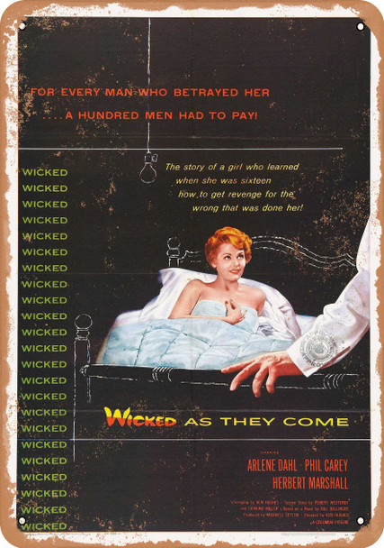 Wicked as They Come (1956) - Metal Sign