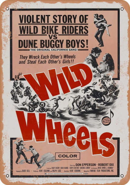 Wild Wheels (1969) - Metal Sign