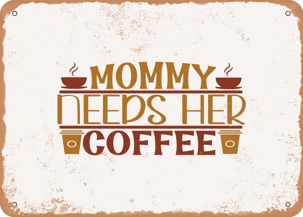 Mommy Needs Her Coffee - Metal Sign