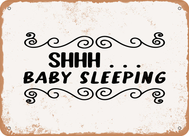 Shhh Baby Sleeping - Metal Sign