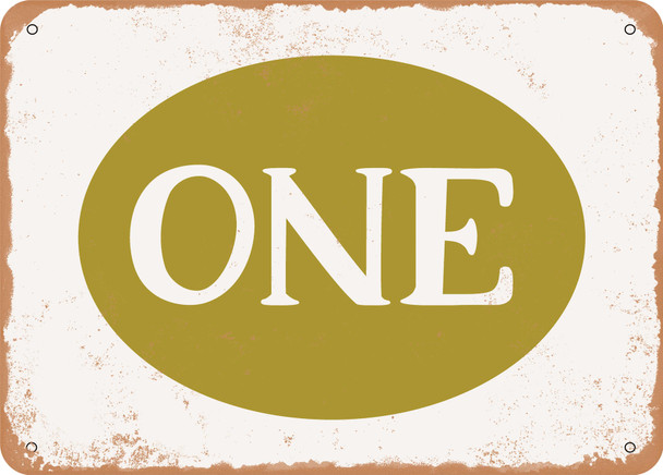 One - 9 - Metal Sign