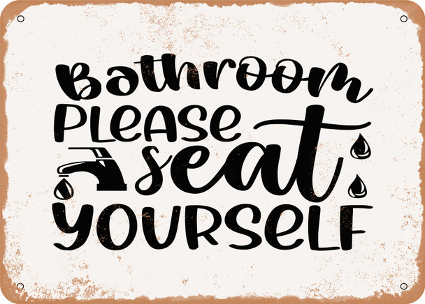 Bathroom Please Seat Yourself - Metal Sign