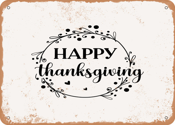 Happy Thanksgiving - 6 - Metal Sign